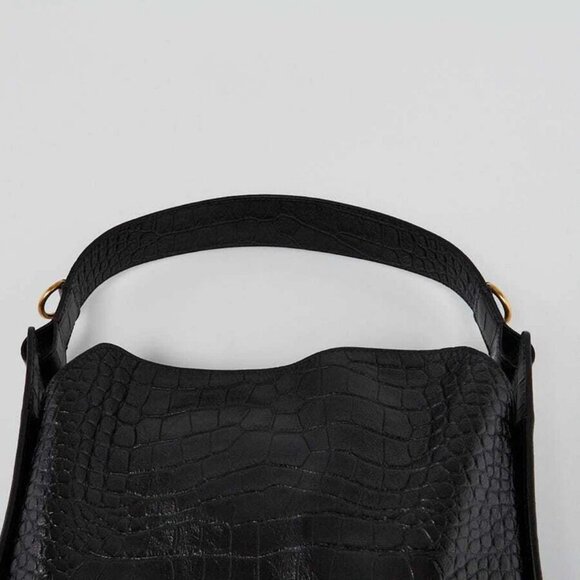 Balenciaga Black Croc Embossed Leather Tool 2.0 North South Medium Tote Bag - Picture 8 of 11